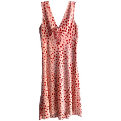 NUEVO CON ETIQUETAS VESTIDO BCBG ROJO Y ROSA LUNARES DÍA DE SAN VALENTÍN TALLA 10 - AGOTADO Foto 1 de 4