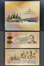 Singapore 2019, 20 Dollars Bicentennial Commemorative Note With Folder UNC 
