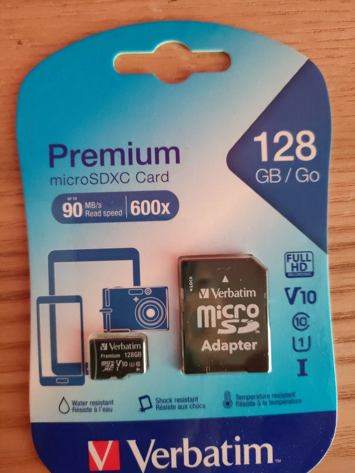 Verbatim MicroSD 128GB Verbatim PREMIUM UHS-1 Card + ADP 44085 - Immagine 1 di 2