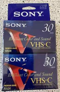2 Pack New Sony 30 Min VHS-C Camcorder Videocassette Premium Grade Factory Seal - Picture 1 of 2