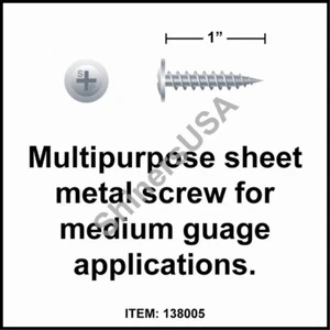 (5000) K-Lath Zinc Screw 8 x 1 Phillips Modified Truss Head #138005 - Picture 1 of 1