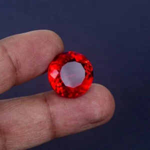 30.0 Ct Certified Natural Beautiful Round Shape Red Topaz Loose Gemstones AD-763 - Picture 1 of 14