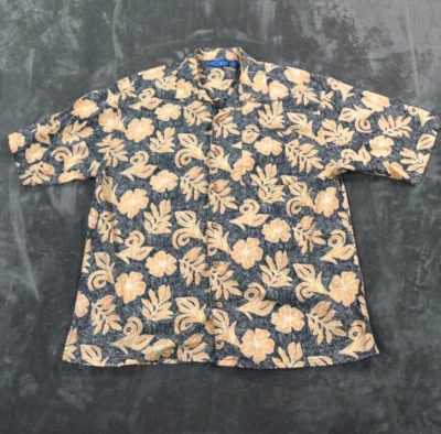 Camisa Hawaiana De Colección Ocean Pacific Grande Amarilla Campamento Floral OP Surf Botones de Madera Foto 1 de 4