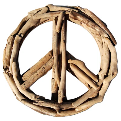 SEESTERN Treibholz Deko m. PEACE (40 cm)Motiv Wanddeko Driftwood Schild Holzdeko - Bild 1 von 4