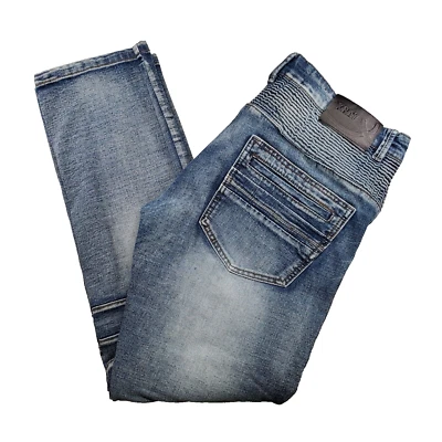 XRay Denim Ribbed Blue Bleached Jeans Mens Size 34 x 30 Y2K Grunge - Image 1 of 4