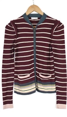 Hoss Intropia Damen Strickjacke Pullover Reißverschluss gestreift Baumwolle/K... - Bild 1 von 4