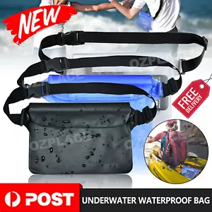 Waterproof Underwater Waist Belt Bum Bag Beach Swimming Boating Dry Phone Pouch - Picture 1 of 13
