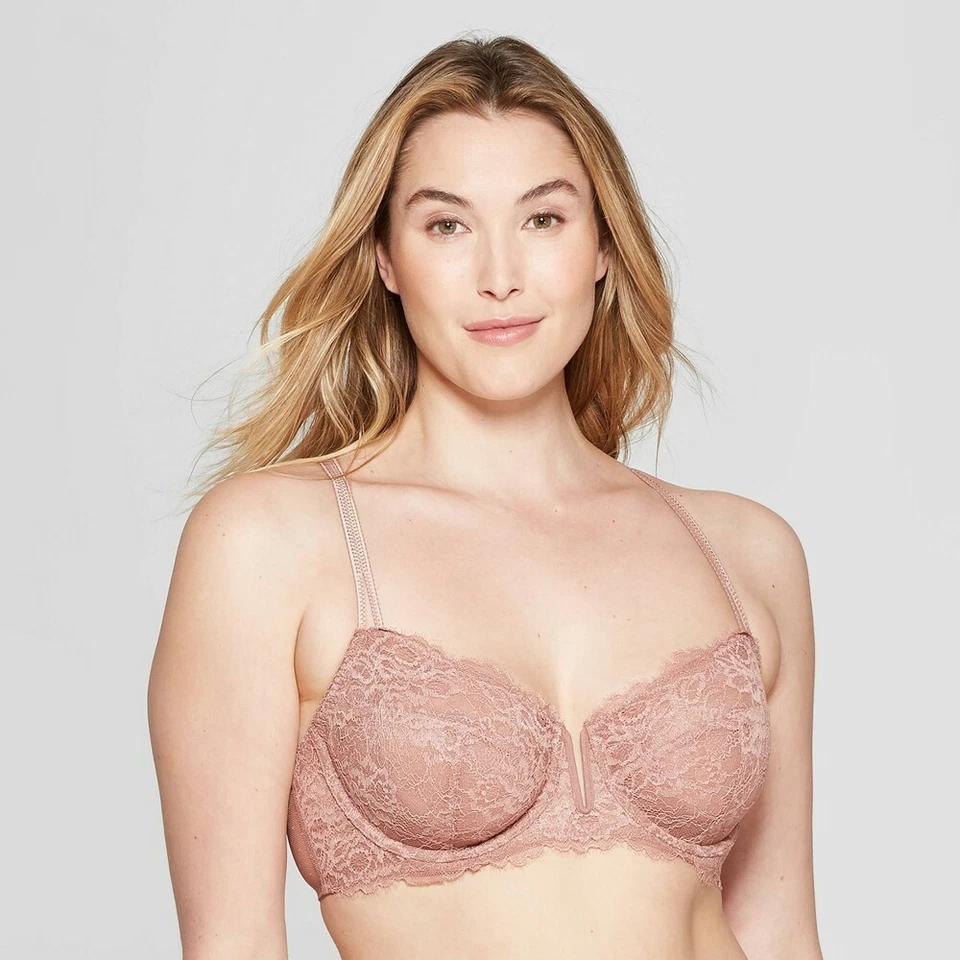 Auden Womens 32d Unlined Balconette Bra Mauve With Tags