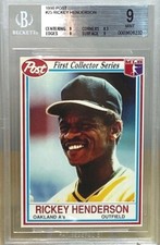 RICKEY HENDERSON 1990 POST FIRST COLLECTOR SERIES BGS 9 *HIGHEST GRADED VERSION*