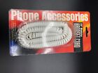 25 FT Modular Handset Cord Coiled Phone card in white for old fashion phone