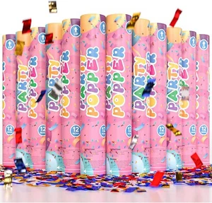 Shiny Multicolor Confetti Cannon Confetti Poppers for New Years Eve, Christmas - Picture 1 of 15