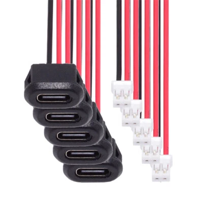 5pcs/set DIY OEM Type C Female Socket to 2Pin Header Cable Pitch=2.0mm DC 5V - Image 1 of 4