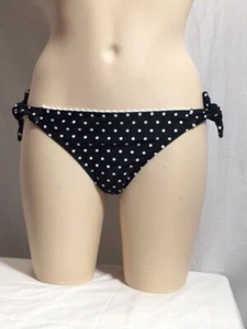 Bikini donna nuovo con etichetta California Waves cravatta laterale nero pois nuoto fondo - Foto 1 di 5