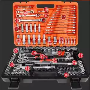 150pcs Car Repair Kit Combination Package Manual Tool Kit with Plastic Toolbox - Picture 1 of 13