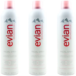 evian Quellwasser Erfrischungsspray 3 x 300ml Facial Spray - belebt die Haut - Bild 1 von 1