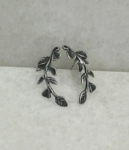 Sterling Silver 925 Israel Designer PZ Branch Leaf Earrings B112 - Picture 1 of 4