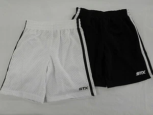 Boys STX $36/$38 Black & White 2-Pair Athletic Shorts Set Sizes 4 - 10/12 - Picture 1 of 3