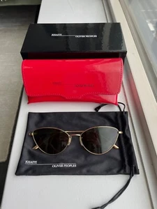 NEW Khaite x Oliver Peoples 1998C Sunglasses in Gold and Green - Picture 1 of 5