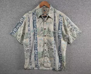 Kahala John Severson Men's Floral Palm Island Hawaiian Print USA Button Shirt M - Picture 1 of 9