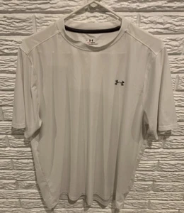 Men’s Under Armour Heatgear White (Gray Logo) T-Shirt, Size Large, Short Sleeve - Picture 1 of 5