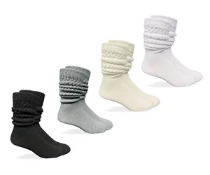 Jefferies Socks Mens Slouch Scrunch Thick Heavy Cotton Knit Crew Socks 3 Pair - Picture 1 of 16