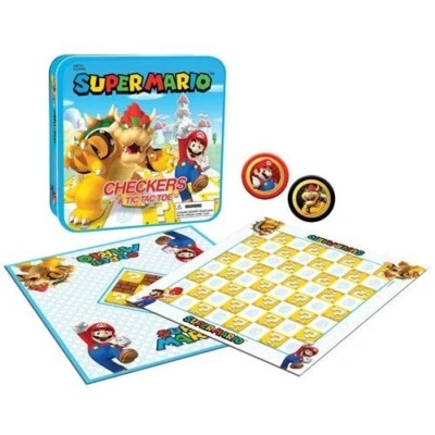 Super Mario Checkers & Tic-Tac-Toe Collector's Game Ages 6+ - Image 1 of 4