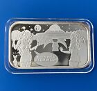 3 Breasted Alien Girl UFO Spaceship 2013 J&S 1 Oz Silver Art Bar Mintage 25 Rare