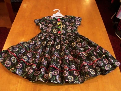 VTG Mousefeathers Floral Dress: Ric Rac Trimmed Collar & Ruffle-Sz. 4 - Image 1 of 4