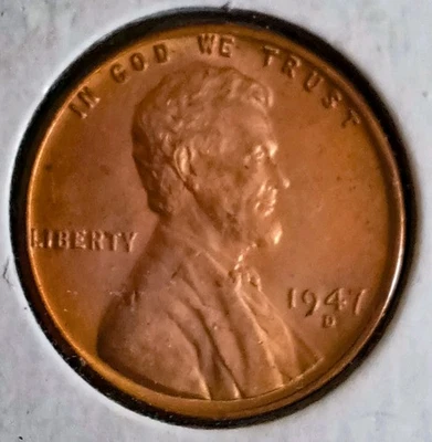 1947 D/D/D Lincoln Wheat Cent RPM #5 RED Uncirculated - FREE Shipping  - Image 1 of 4