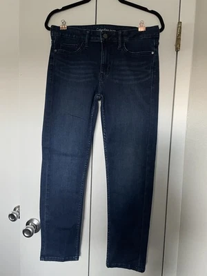Women's Calvin Klein Dark Blue Wash Denim Slim Boyfriend Jeans Size 4 - Image 1 of 4