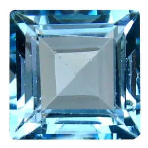 5.86 ct Very good Princess Cut (10 x 10 mm) Brazil Blue Topaz Natural Gemstone - Picture 1 of 1