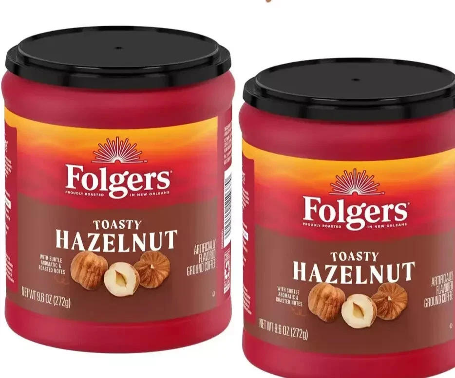 Folgers Toasty Hazelnut Artificially Flavored Ground Coffee, 9.6 oz. (Pack of 2) - Image 1 of 1