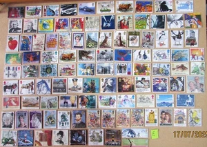 (E) Great Britain Commemorative Stamps. QEII. Used. Off Paper. 100 Different. - Picture 1 of 1