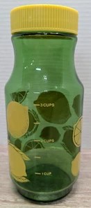 Vintage Anchor Hocking Green Yellow Lemonade Lemon Juice Jar Pitcher Measuring - Picture 1 of 7