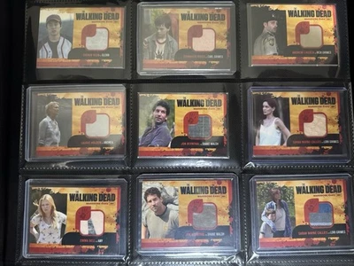 VERY RARE FULL SET OF 18  WALKING DEAD SEASON 1 WARDROBE COSTUME CARDS HORROR - Image 1 of 4