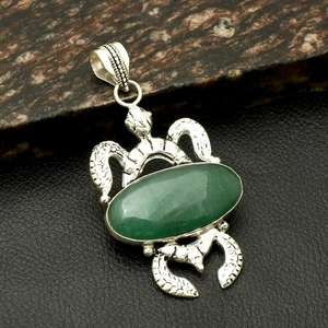 Nephrite Jade Gemstone Ethnic Tortoise Pendant Jewelry For Helloween 3" AP-86776 - Picture 1 of 1