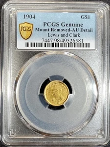 1904 Lewis and Clark Gold Dollar PCGS Genuine AU Detail - Picture 1 of 5