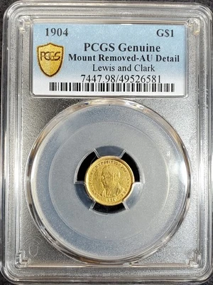 1904 Lewis and Clark Gold Dollar PCGS Genuine AU Detail - Image 1 of 4