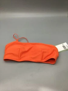 H&M Orange Bikini Top Womens Size 6 Swim Padded with Spaghetti Straps NEW - Picture 1 of 3