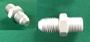 4AN -4AN AN4 to M11x1.0 adapter fitting with .04" OIL RESTRICTOR SILVER - Foto 1 di 1