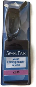 Par de gafas de lectura plegables Foster Grant SparePair con estuche + 2,50 Gabe W negras NUEVO - Imagen 1 de 1