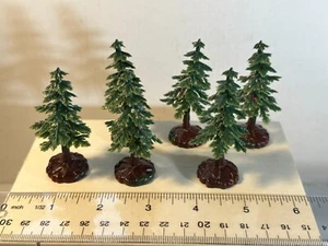 Lot of six 2.75" tall small plastic fir trees for Diorama or playset. - Picture 1 of 2