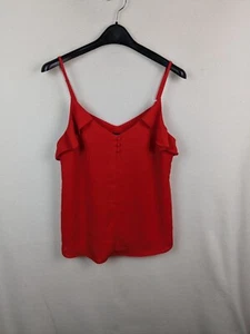 Dorothy Perkins Ladies casual top blouse size 12 red sleeveless cami vest - Picture 1 of 9
