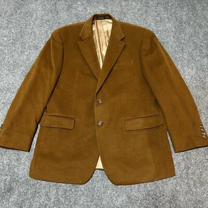 Chaps Ralph Lauren Sports Coat Blazer Jacket Men 42R Brown Silk Wool Cashmere - Picture 1 of 16