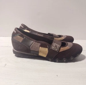 Skechers Women’s Bikers Patch Leather Chocolate Size 6.5  Walking Sneaker EUC - Picture 1 of 10