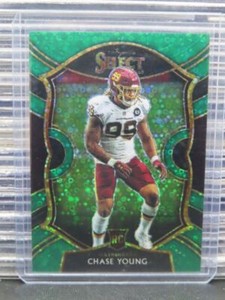 2020 Panini Select Chase Young Concourse Green Disco Prizm Rookie RC #2/5