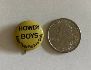 1930’s Amos N Andy Fresh Air Candy Premium Pinback Button Howdy Boys - Picture 1 of 2