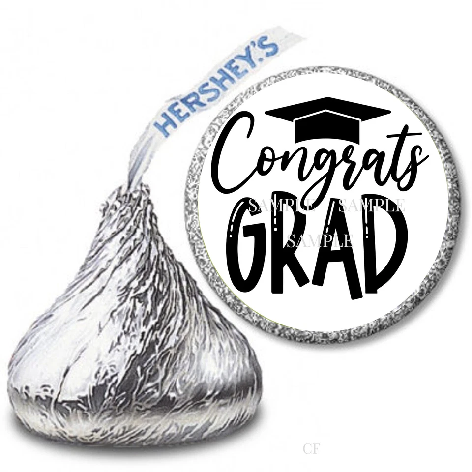 108 etiquetas graduadas de felicitación favores de graduación Hershey Kiss pegatinas envoltorios de dulces Foto 1 de 1