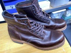 Hawkins Brown Lace-Up Leather Boots Size 8 - Picture 1 of 12