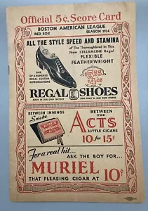 1934 Red Sox Program v. New York Yankees Babe Ruth Last GM In Boston Gehrig Vg⚾️ - Picture 1 of 11